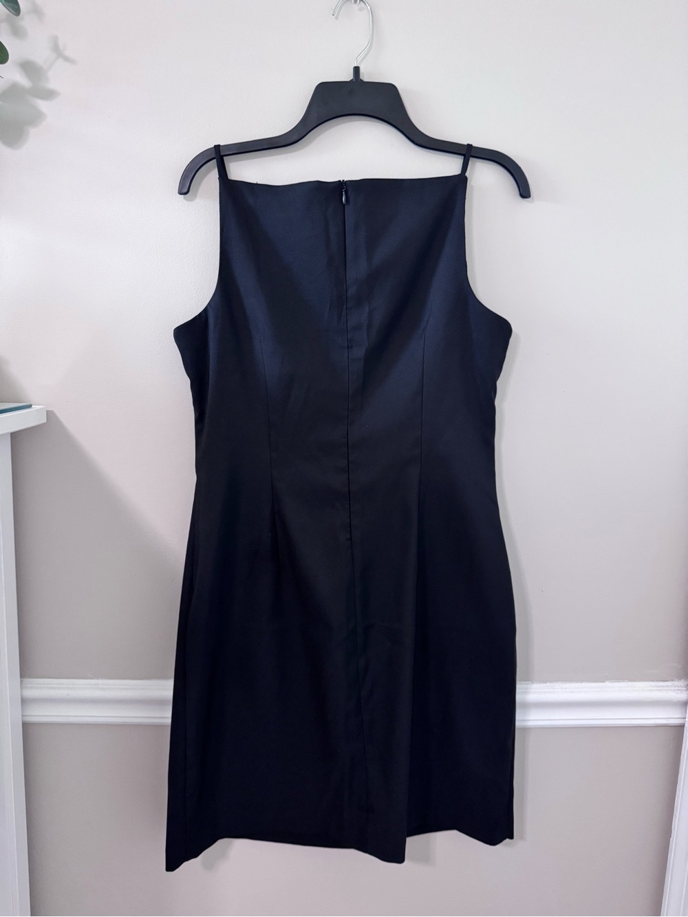 Black Spaghetti Strap Dress with Gold Floral Embroidery - Picture 5 of 5